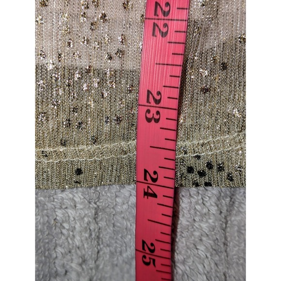 Women Small Sparkle Metallic Blouse Top Gold Silver Long Sleeve Part Date NWT - Picture 7 of 9
